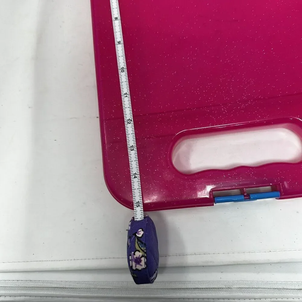 Vintage Lisa Frank Blonde Girl Pink Glitter Clipboard Art Storage Container Nurs